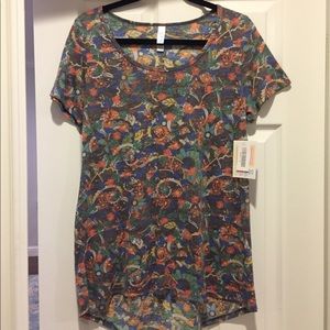 LulaRoe Heathered Floral Classic T shirt top M